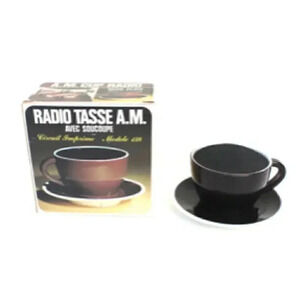 Vintage Coffe Cup W/ Plate TRANSISTOR AM RADIO NIB NOS
